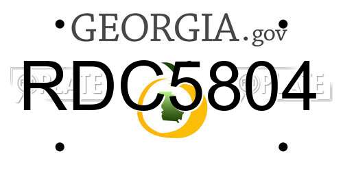 RDC5804 Georgia License Plate