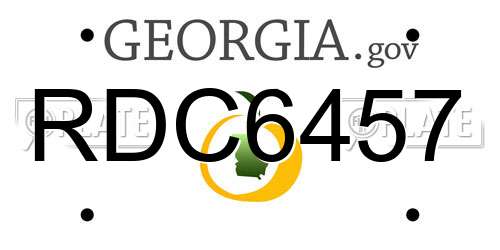 RDC6457 Georgia License Plate