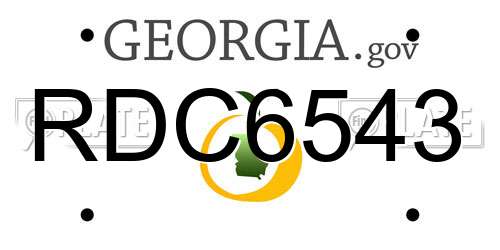 RDC6543 Georgia License Plate