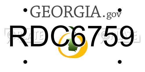RDC6759 Georgia License Plate
