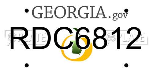 RDC6812 Georgia License Plate