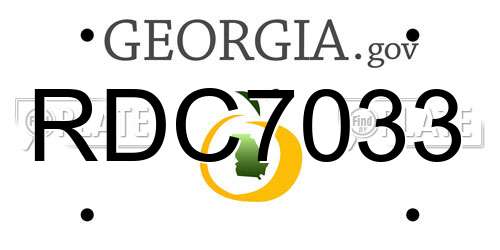 RDC7033 Georgia License Plate