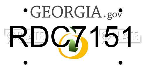 RDC7151 Georgia License Plate