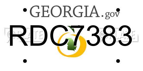 RDC7383 Georgia License Plate