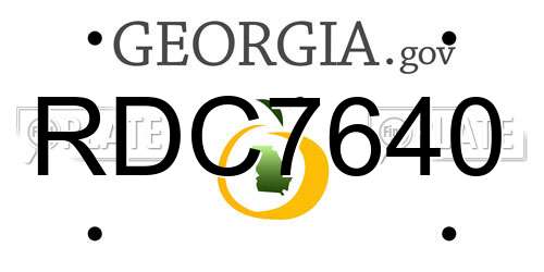 RDC7640 Georgia License Plate