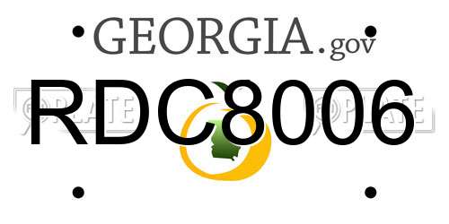 RDC8006 Georgia License Plate