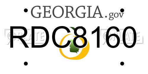 RDC8160 Georgia License Plate