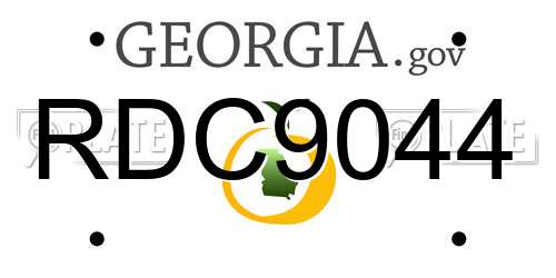 RDC9044 Georgia License Plate