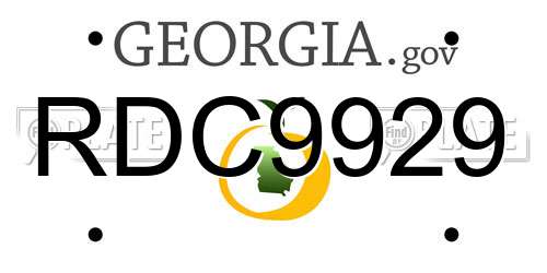 RDC9929 Georgia License Plate