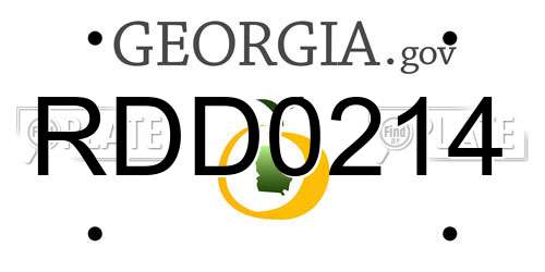 RDD0214 Georgia License Plate