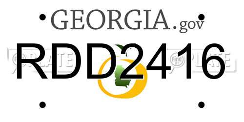 RDD2416 Georgia License Plate