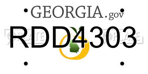 RDD4303 Georgia License Plate