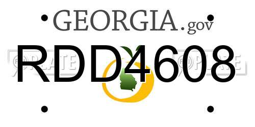 RDD4608 Georgia License Plate