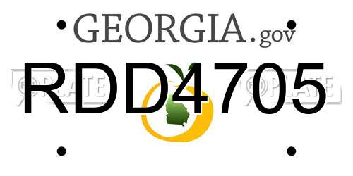 RDD4705 Georgia License Plate