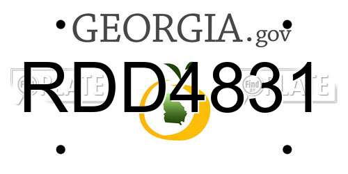 RDD4831 Georgia License Plate