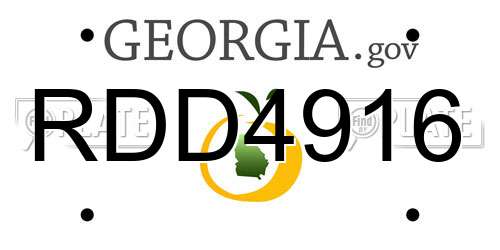 RDD4916 Georgia License Plate