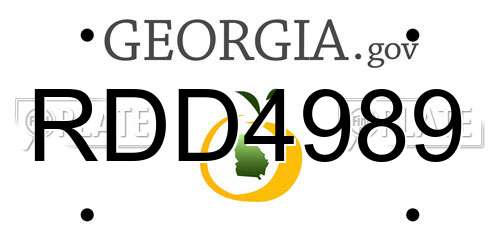 RDD4989 Georgia License Plate
