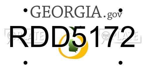 RDD5172 Georgia License Plate
