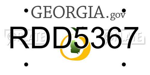 RDD5367 Georgia License Plate