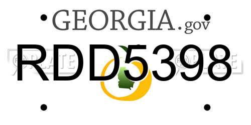 RDD5398 Georgia License Plate