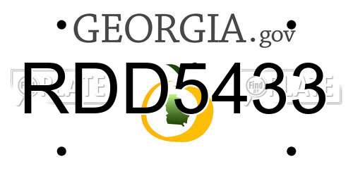 RDD5433 Georgia License Plate