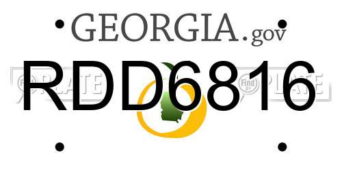 RDD6816 Georgia License Plate
