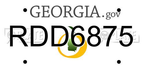 RDD6875 Georgia License Plate