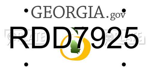 RDD7925 Georgia License Plate