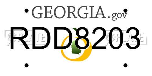 RDD8203 Georgia License Plate