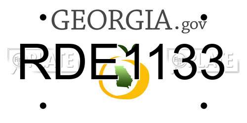 RDE1133 Georgia License Plate