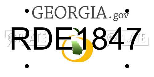 RDE1847 Georgia License Plate