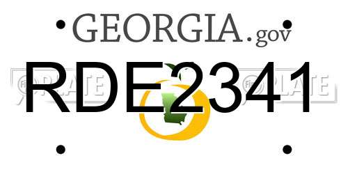 RDE2341 Georgia License Plate