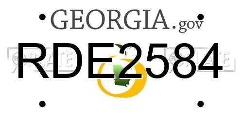 RDE2584 Georgia License Plate