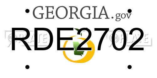 RDE2702 Georgia License Plate