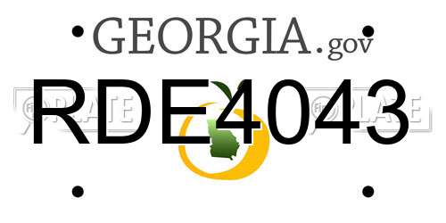RDE4043 Georgia License Plate