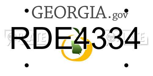 RDE4334 Georgia License Plate