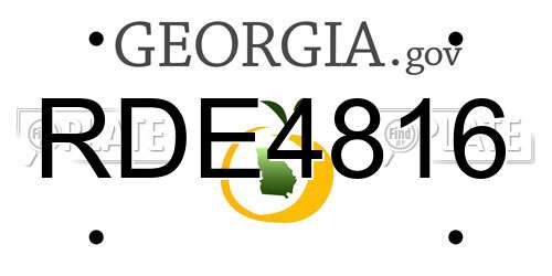 RDE4816 Georgia License Plate