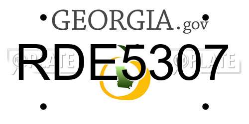 RDE5307 Georgia License Plate
