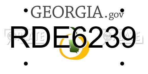RDE6239 Georgia License Plate