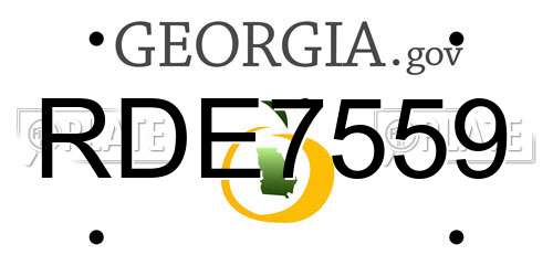 RDE7559 Georgia License Plate