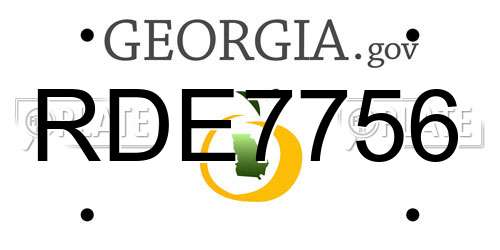 RDE7756 Georgia License Plate