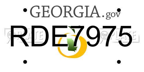 RDE7975 Georgia License Plate