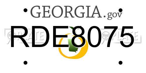 RDE8075 Georgia License Plate