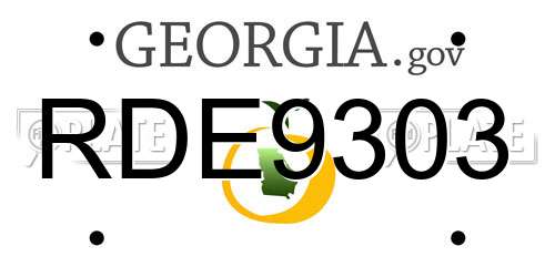 RDE9303 Georgia License Plate