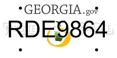 RDE9864 Georgia License Plate