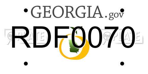 RDF0070 Georgia License Plate