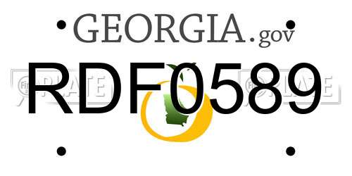 RDF0589 Georgia License Plate