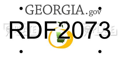 RDF2073 Georgia License Plate