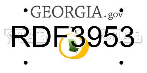 RDF3953 Georgia License Plate