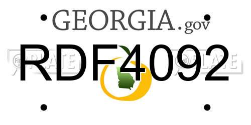RDF4092 Georgia License Plate